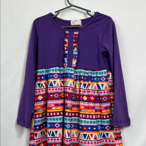 Pete + Lucy purple southwest print long sleeve knit dress size 6/6x NWT - Picture 2 of 12